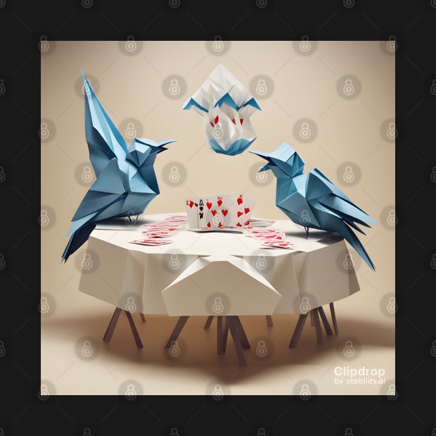 Origami Birds Playing Cards by Dancing Art