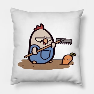 Angry Chicken Farmer Pillow