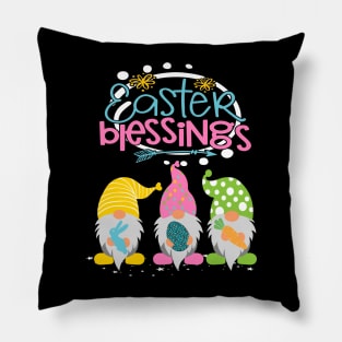 Easter Gnomes Cute Spring Blessings Fun Egg Hunting Basket Pillow