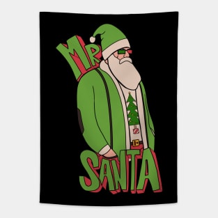 Green Mr Santa Tapestry