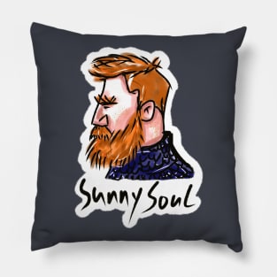 redhead man with sunny soul Pillow