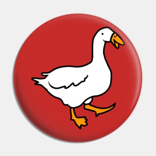 Silly Little Goose Illustration Pin
