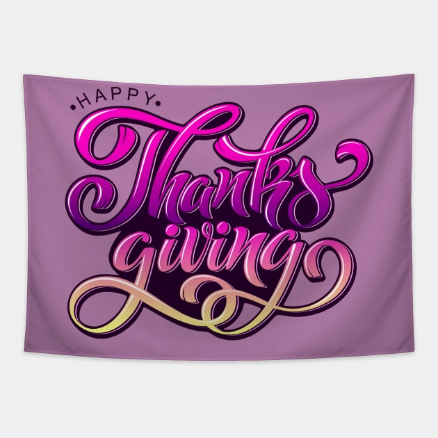 Happy Thanksgiving Tapestry by Cool Abstract Design