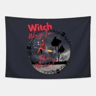 Witch Way To The Wine - Halloween Tapestry