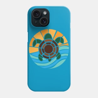 Turtle in the waves mosaic (Pocket size) Phone Case