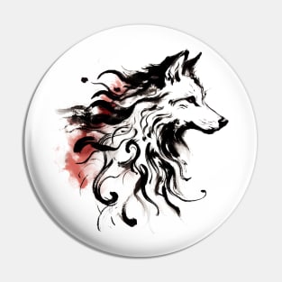 Chinese Style Ink Wolf Pin