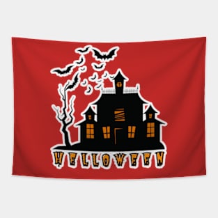 Halloween haunted house Tapestry