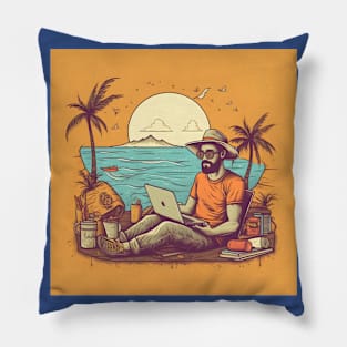 Digital Nomad World Traveler Jetsetter Freelancer Pillow