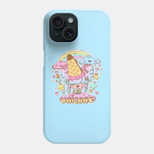 Cute unicone ice cream girl kawaii style Phone Case