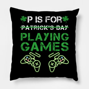 P is for playing games Pillow