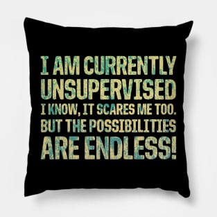 I'm Currently Unsupervised Endless Possibilities Pillow