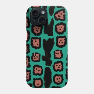 Jaguar Pattern in Watermelon on Aqua Blue Phone Case