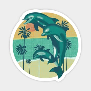 Stylish dolphins Magnet