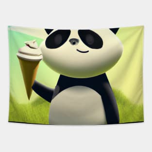 Panda with Ice Cream Tapestry