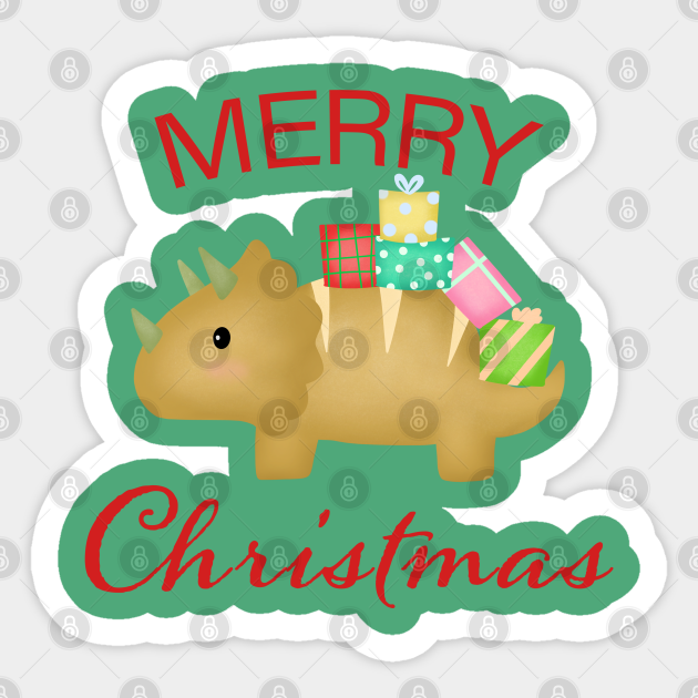 Christmas Dino Christmas Dinosaur Sticker Teepublic