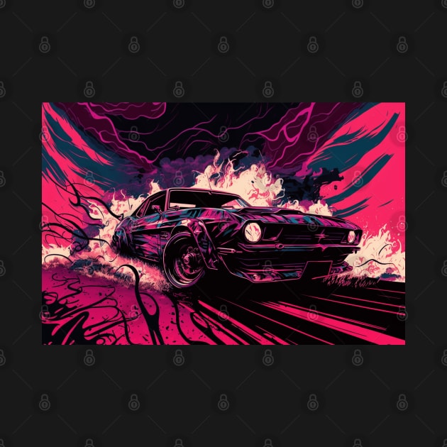 Retrowave Aesthetic Car by Nightarcade