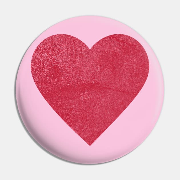 Retro Distressed Valentine Love Heart Pin by PUFFYP