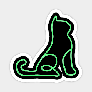 Meow in Neon Green Magnet