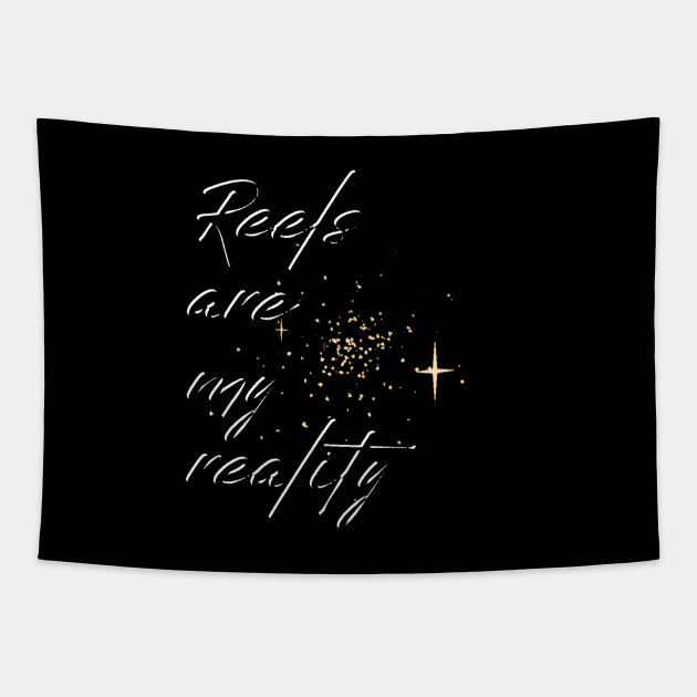 REELS ARE MY REALITY - BLACK RELIEF Tapestry by SureEtAlliste