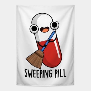 Sweeping Pill Funny Medicine Pun Tapestry