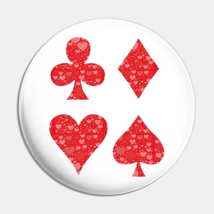 Playing Cards Hearts Pin