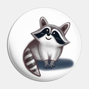 Cute Raccoon Drawing Pin