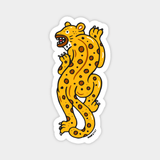 Leopard tattoo cartoon style #01 Magnet