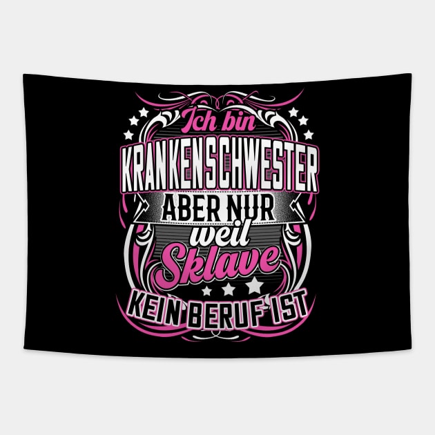 Krankenschwester lustige Sprüche Beruf Tapestry by Foxxy Merch