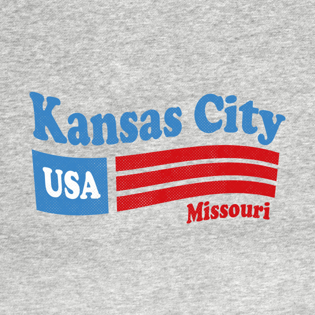 Disover Kansas City Missouri - MO, USA - American Flag 4th of July - Kansas City - T-Shirt