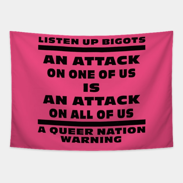 Listen Up Bigots - Vintage Gay Poster Design Tapestry by DankFutura