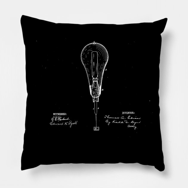 Lamp Vintage Patent Drawing Pillow by TheYoungDesigns