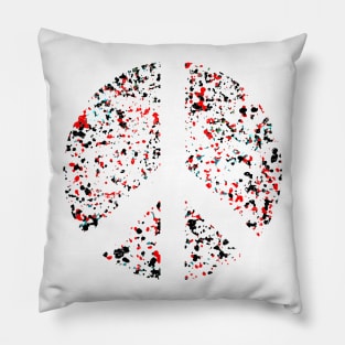 Peace Symbol paint drips abstract art Pillow