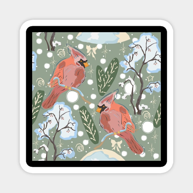 Cardinal Magnet by Kristina Stellar Scandinavian Land