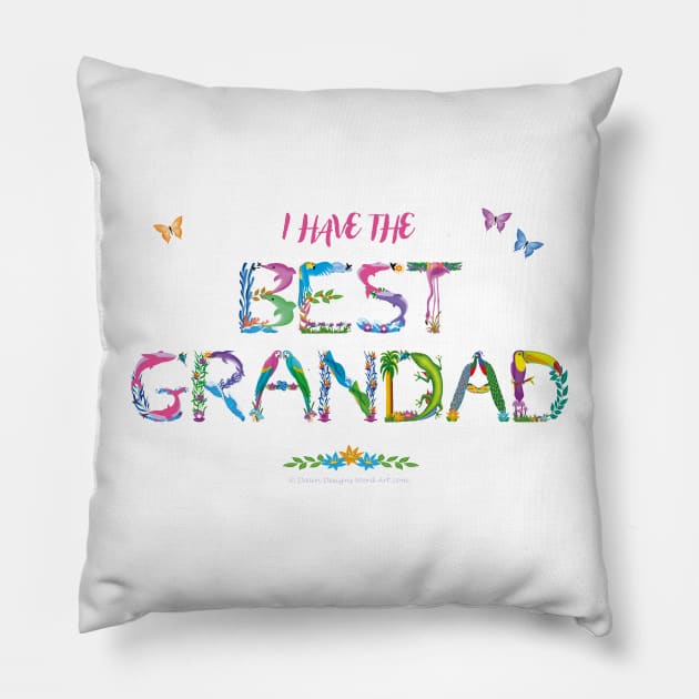 I Have The Best Grandad - tropical wordart Pillow by DawnDesignsWordArt