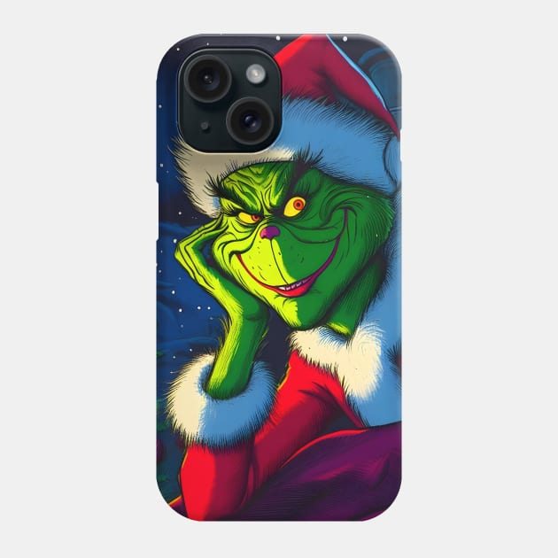 Whimsical Holidays: Grinch-Inspired Artwork and Festive Delights Phone Case by insaneLEDP