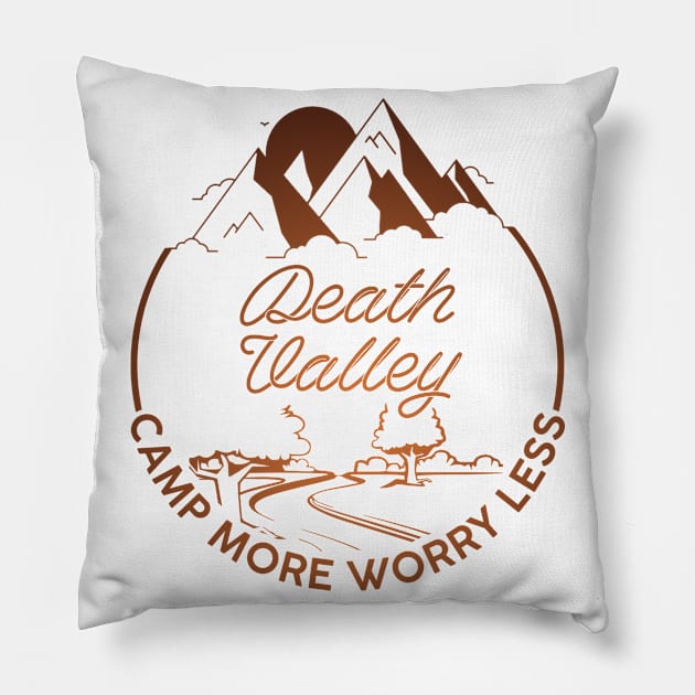 Death valley family camping trip gift. Perfect present for mother dad friend him or her Pillow by SerenityByAlex