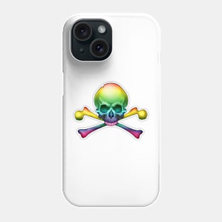 Rainbow Skull and Bones Phone Case