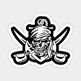 Pirate Skull with Anchor, Rope and Crossed Swords Magnet