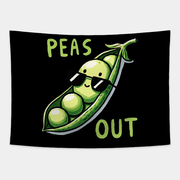 Happy Peas out Peace out Tapestry by DoodleDashDesigns