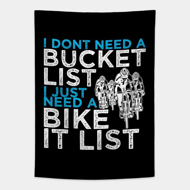 Cyclist - Bike It List Tapestry by Kudostees