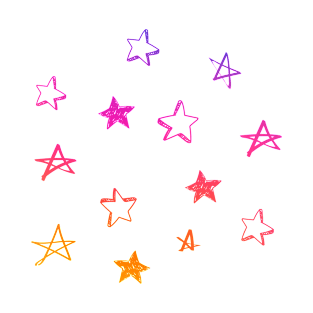 Small colorful star doodle pattern T-Shirt