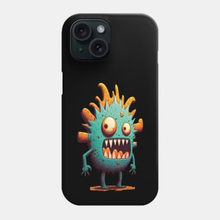 Teal and Orange Cute Monster Phone Case