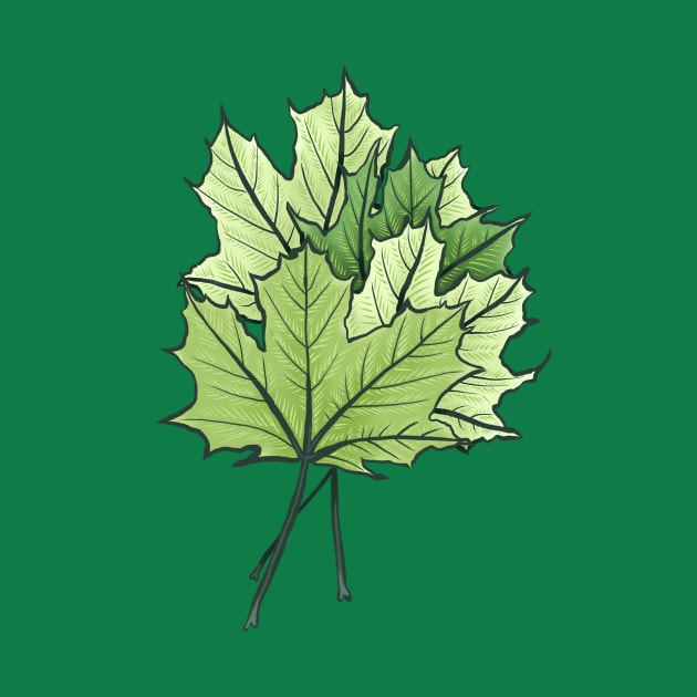 Green Maple Leaves by Boriana Giormova