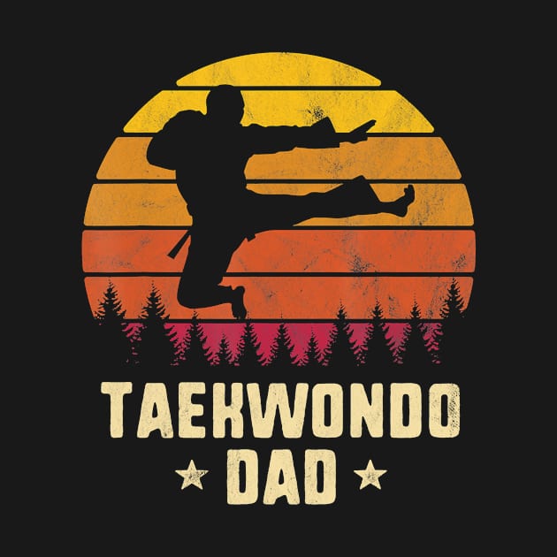 Mens Retro Vintage Taekwondo Dad Funny by Vikfom