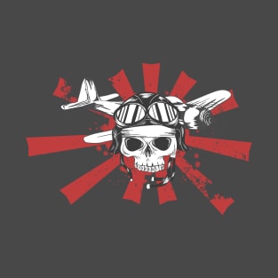 Japanese Warrior Flying Skull T-Shirt