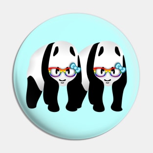 Gay Pride Panda Bears Pin