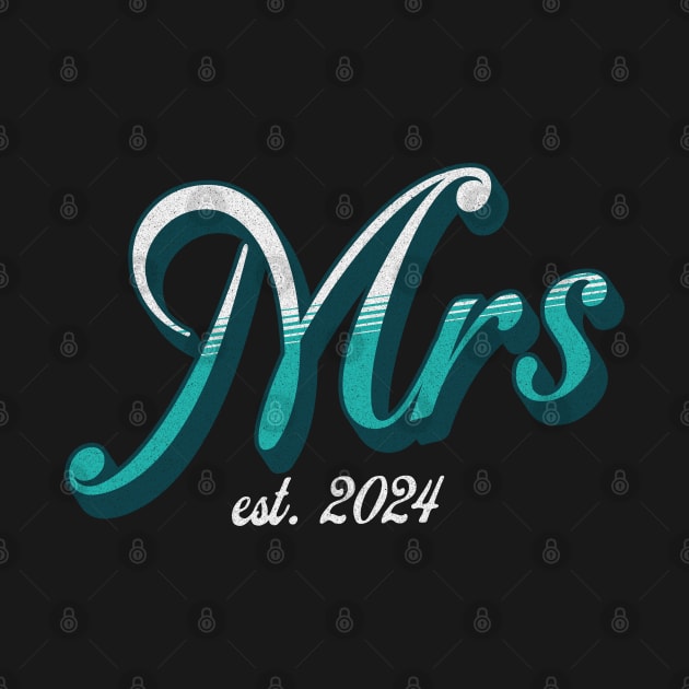 Mrs. EST. 2024 Newlywed Bride Celebration of Marriage by JJDezigns