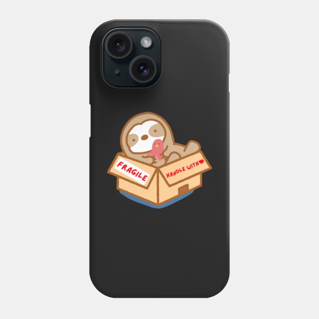 Cute Sloth in A Box Phone Case by theslothinme