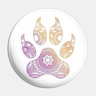 Dog Paw Print Mandala Pin