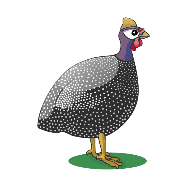 Guinea fowl hen grey purple by pickledpossums